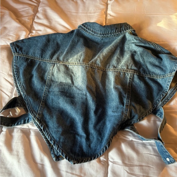 Denim Blue Jean Jacket with Button Details - Picture 2 of 5